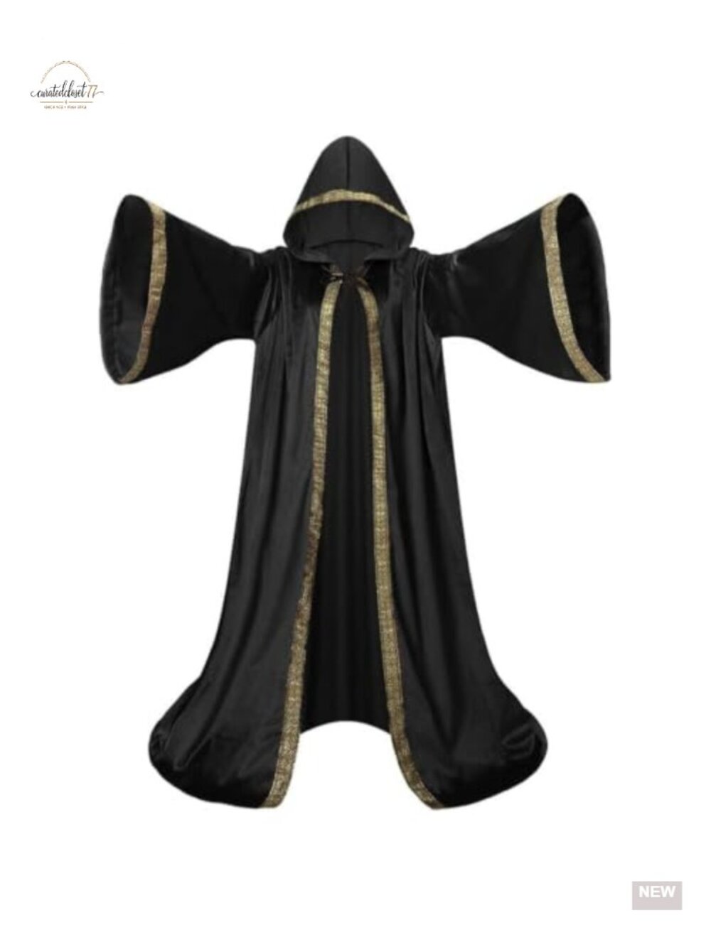 Unisex Dutch Velvet Hooded Wizard Robe Medieval Cape Halloween